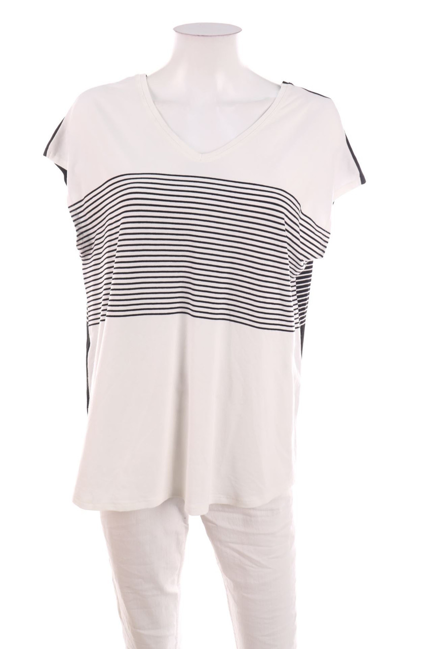 BLICKFANG - Streifen-Kurzarm-Shirt mit Strass-Logo - D 44
