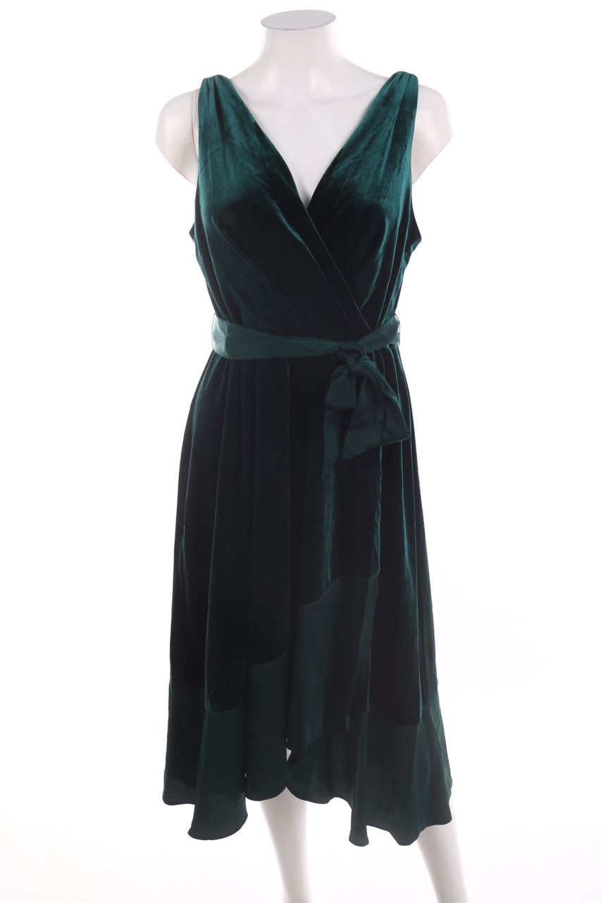 DKNY - Samt-Abendkleid in Wickel-Optik - M