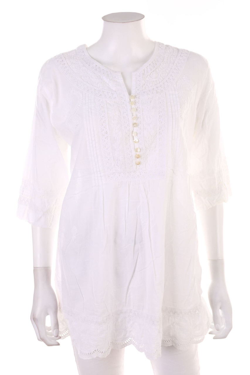 Ohne Label - Kurzarm-Bluse - L