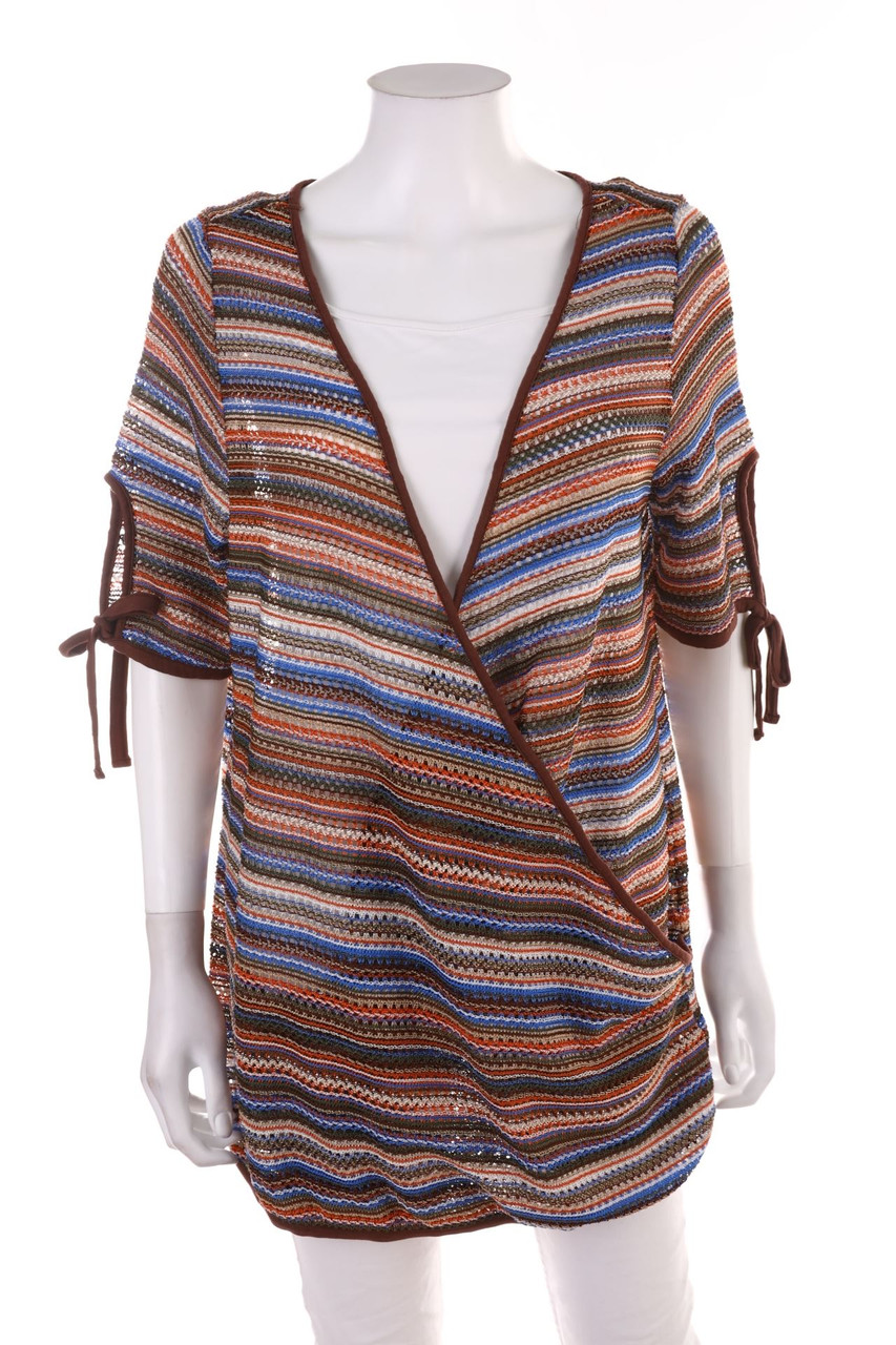 sheego - Kurzarm-Shirt in Wickel-Optik - 3XL