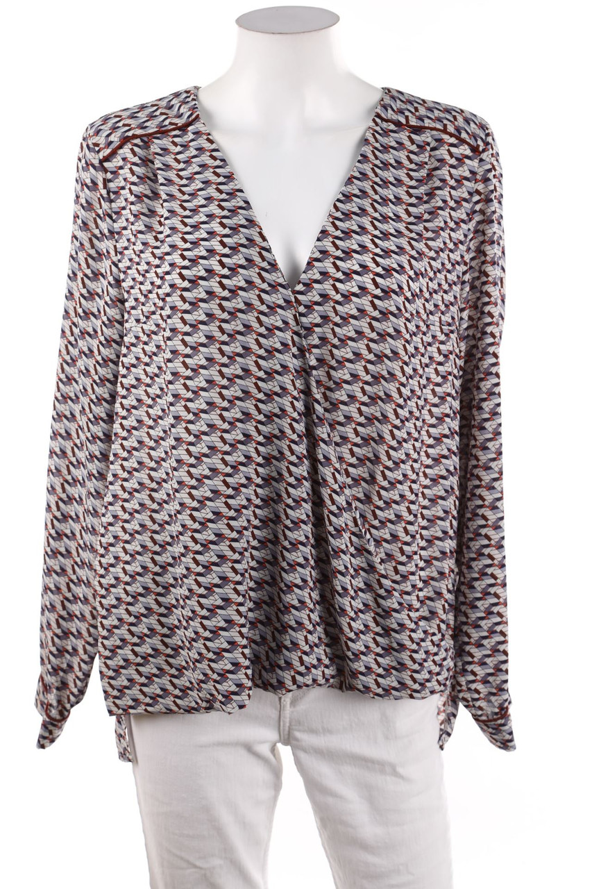 CAMAÏEU - Bluse mit geometrischem Muster - D 48-50