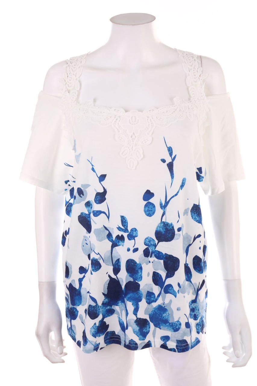 Ohne Label - Kurzarm-Bluse - M