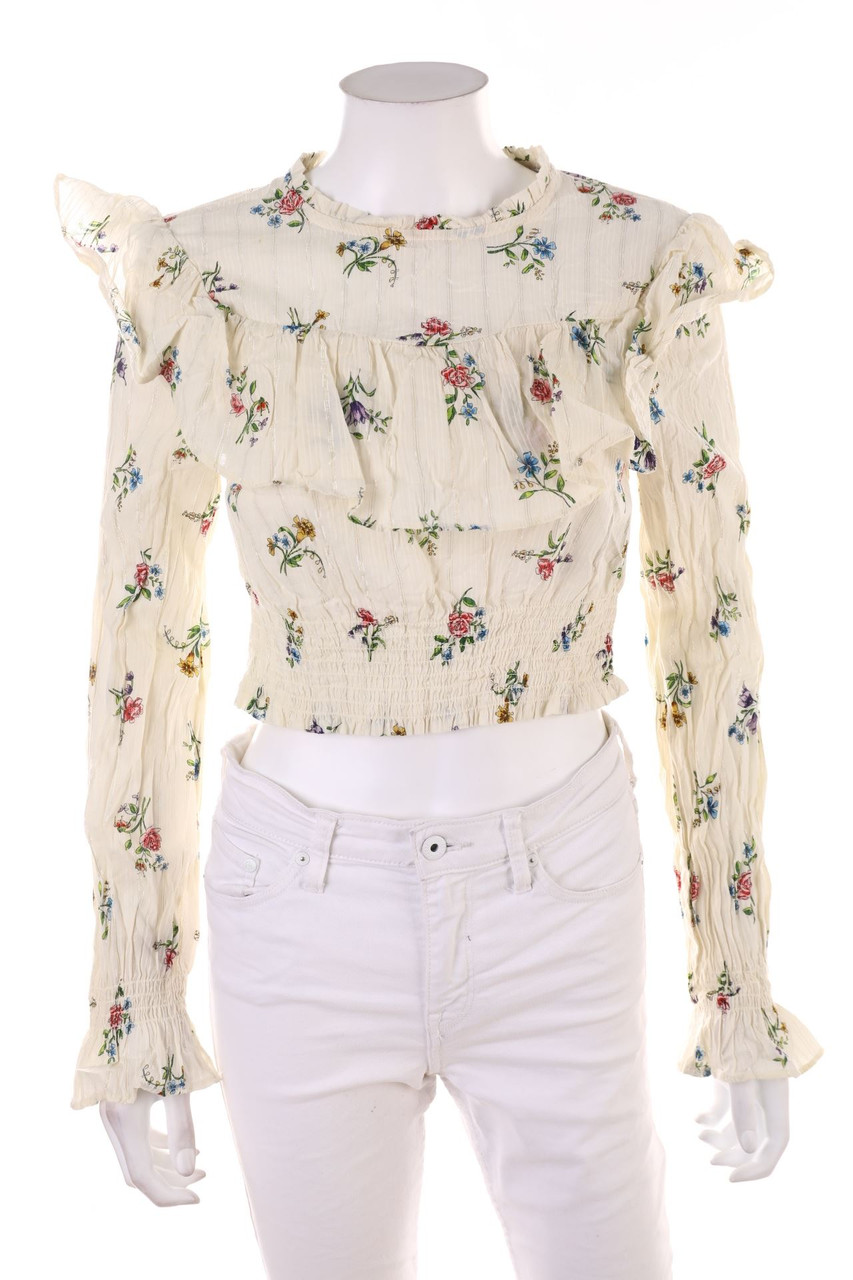 ZARA - Volant-Bluse - M