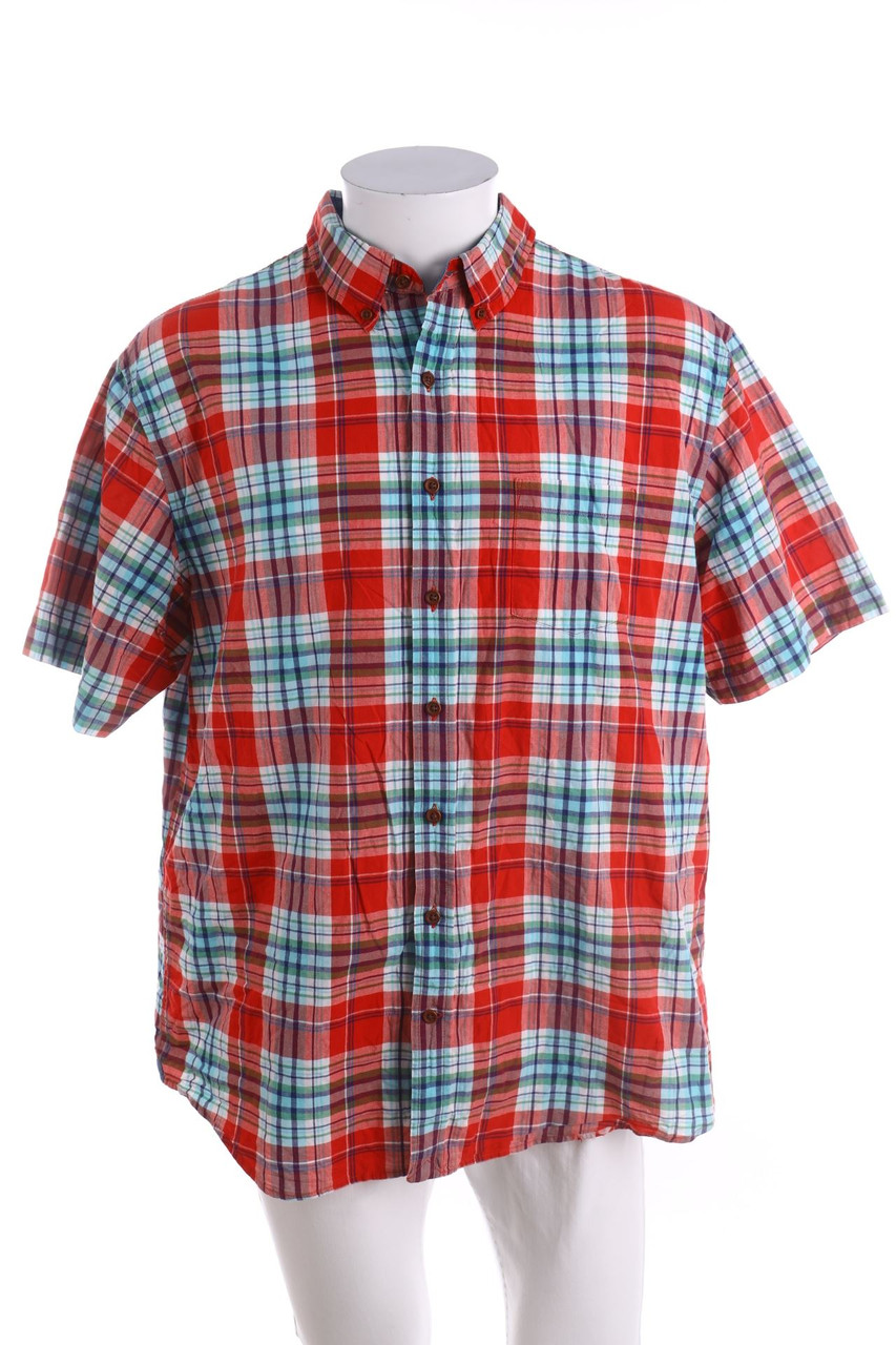 LANDS´END - Kurzarm-Hemd mit Karo-Muster - XL