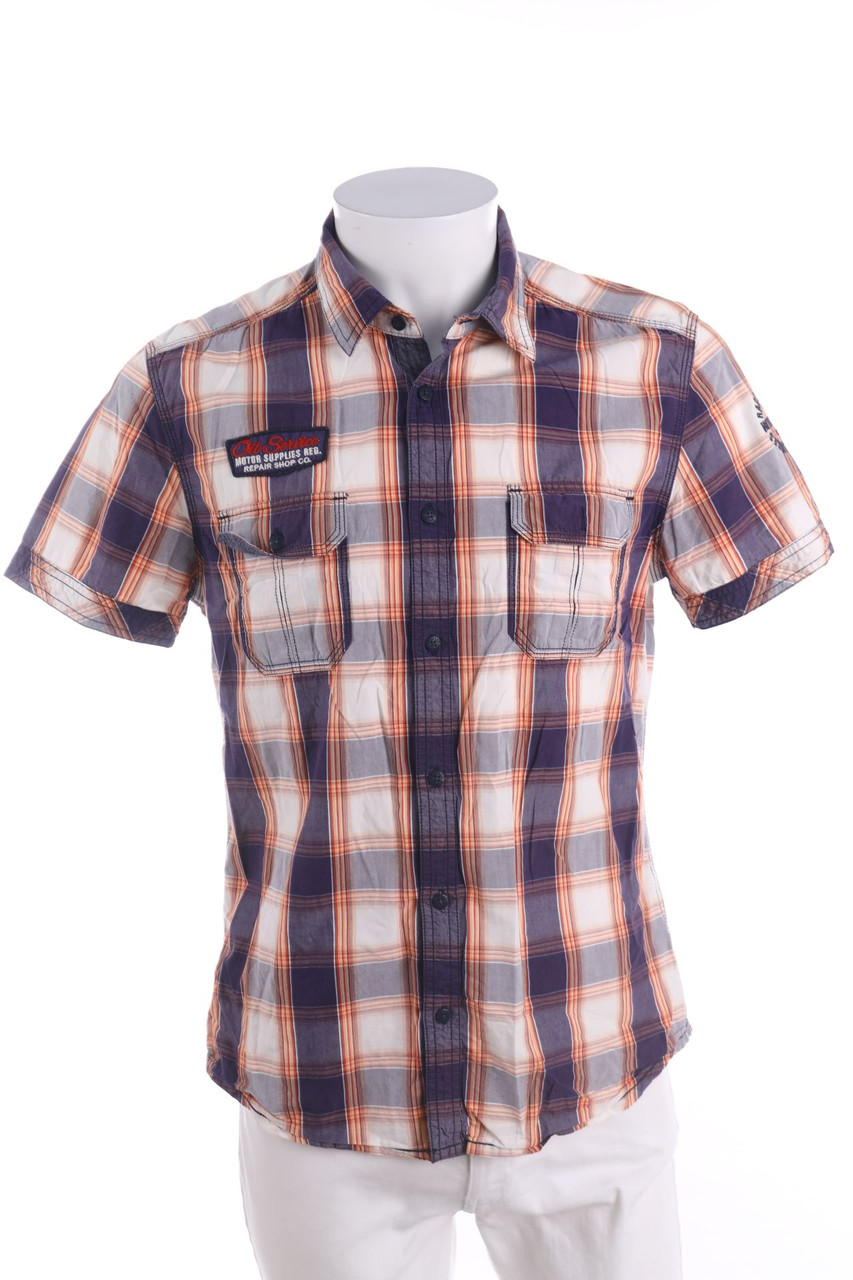 C&A - Kurzarm-Hemd mit Karo-Muster - M