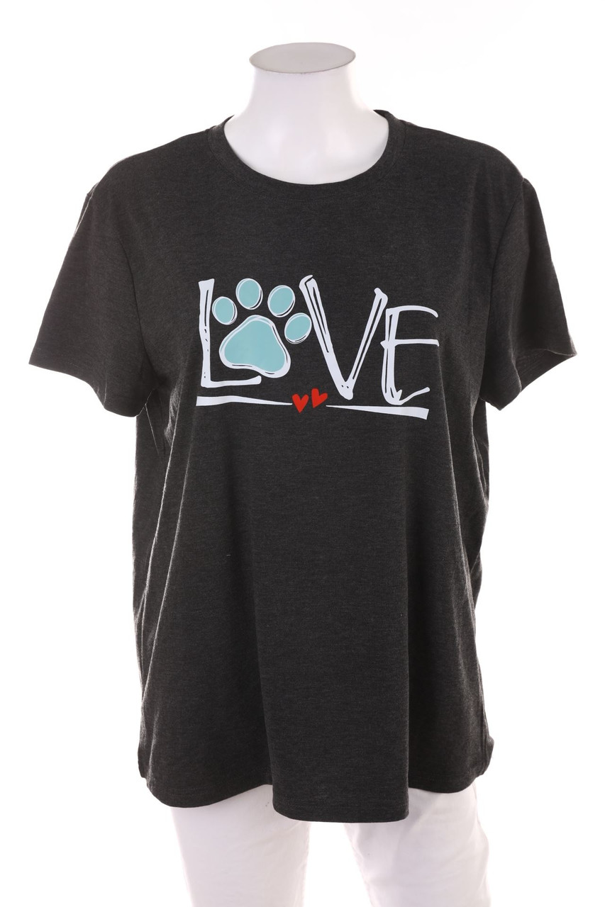 Ohne Label - Kurzarm-Shirt mit Print mit Statement-Print - XL