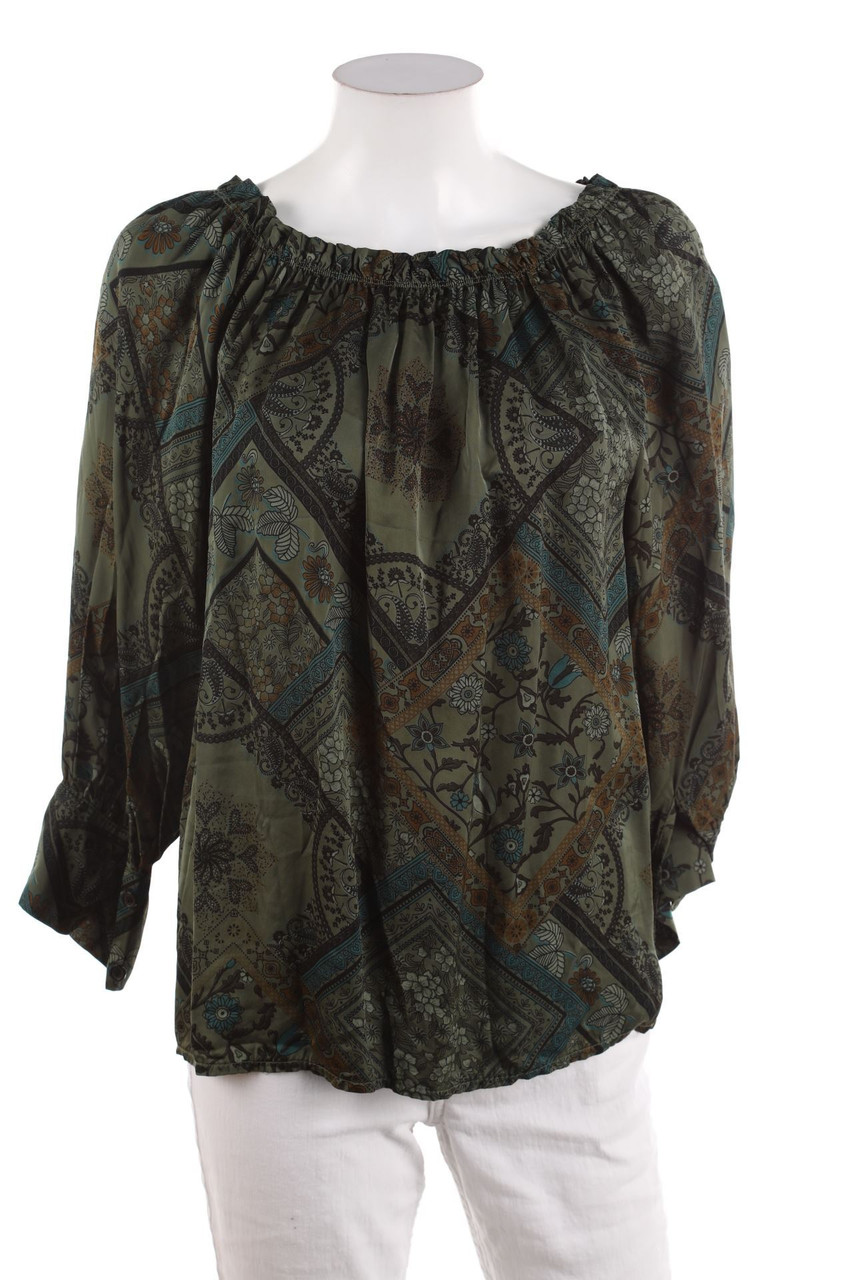 SECONDHAND - Carmen-Bluse mit floralem Muster - D 46-48