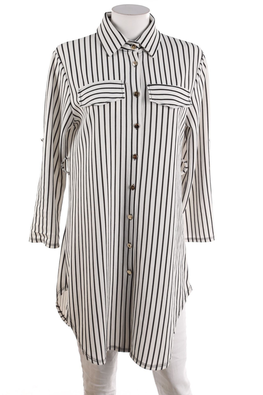 Ohne Label - Hemd-Bluse mit Streifen - D 44