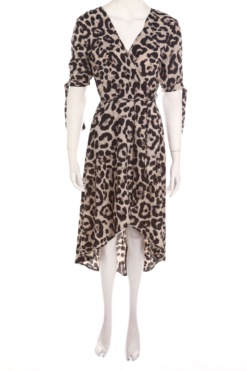 SECONDHAND - Midikleid mit Leo-Print - M