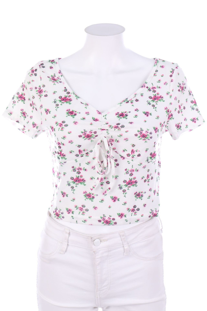 SHEIN - Cropped-Shirt mit Raffungen - L