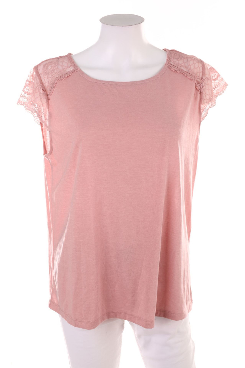 Janina - Kurzarm-Shirt mit Spitze - XL