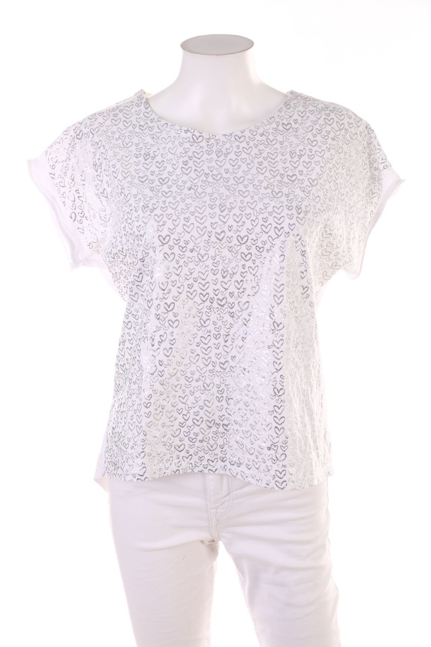 Ohne Label - Kurzarm-Shirt mit Metallic-Effekt - M