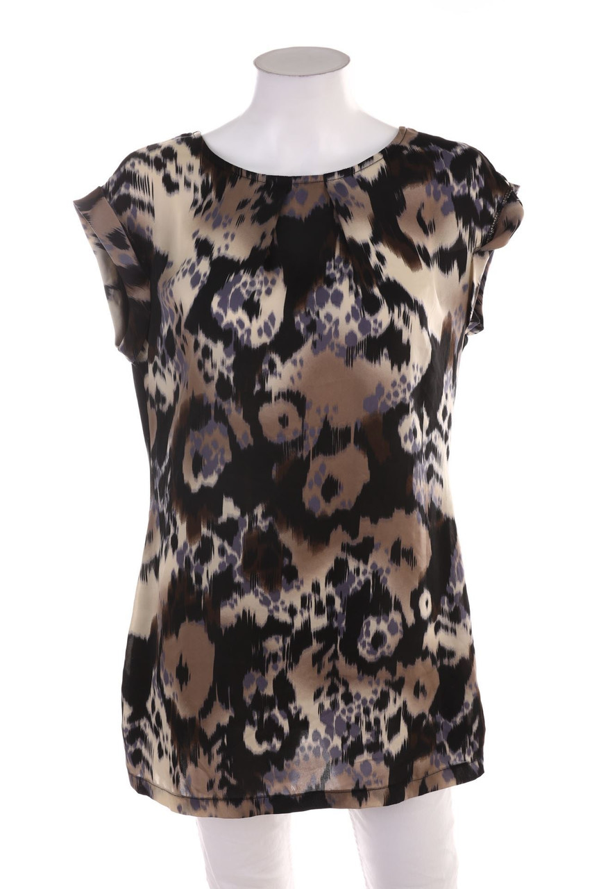 Ohne Label - Kurzarm-Bluse mit Muster - D 42