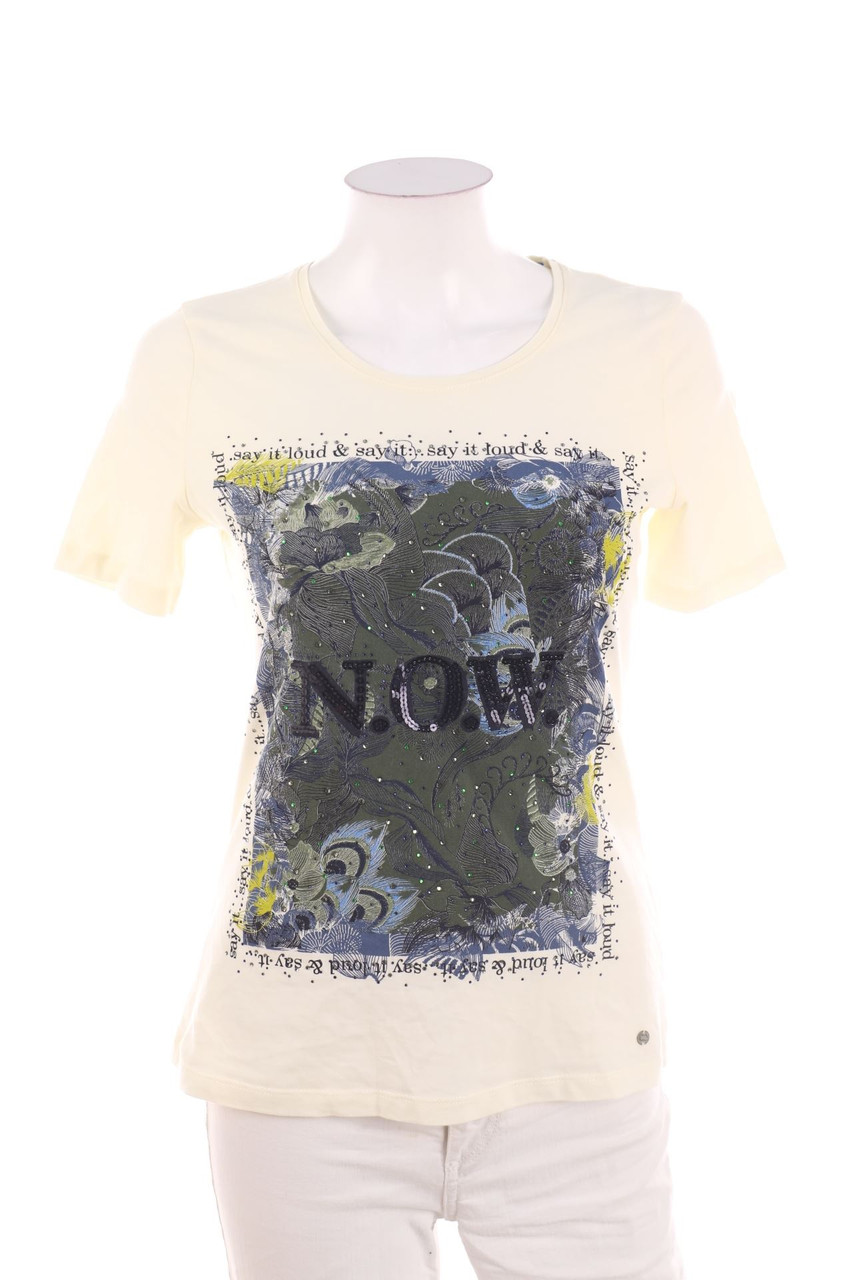 GERRY WEBER - Kurzarm-Shirt mit Statement-Print - D 36-38