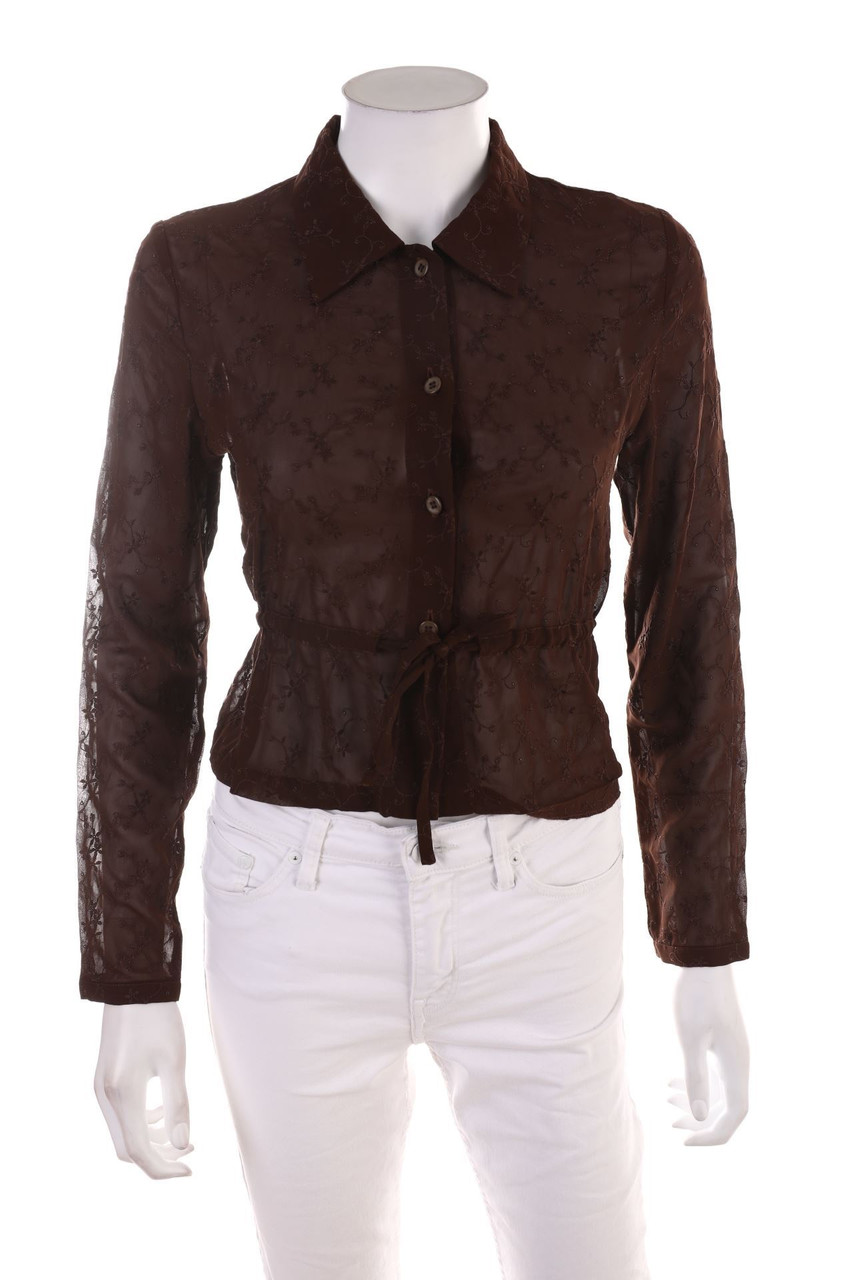 SECONDHAND - Hemd-Bluse mit Stickereien - M