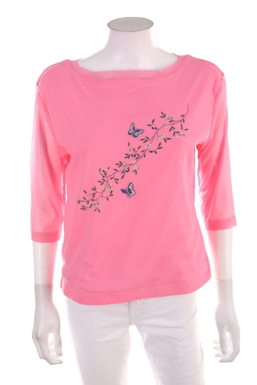 Cosmos Jeans - 3/4-Arm-Shirt mit Flock-Print - D 40