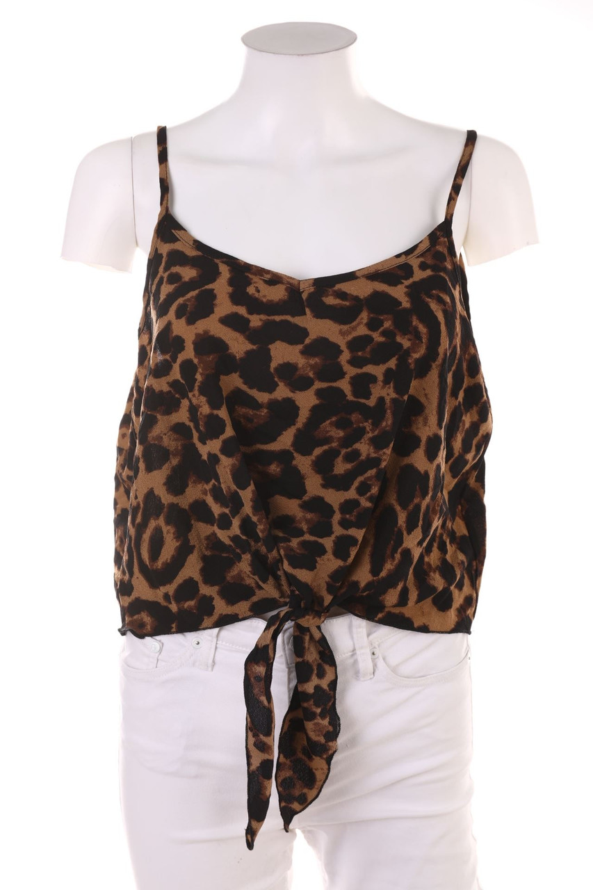 Ohne Label - Top mit Animal-Print zum Knoten - L