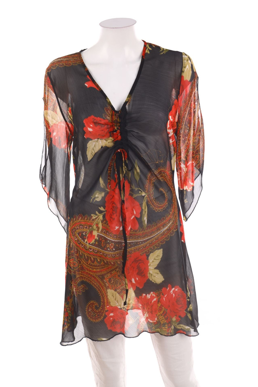 Ohne Label - Tunika-Bluse mit Paisley-Print - D 42