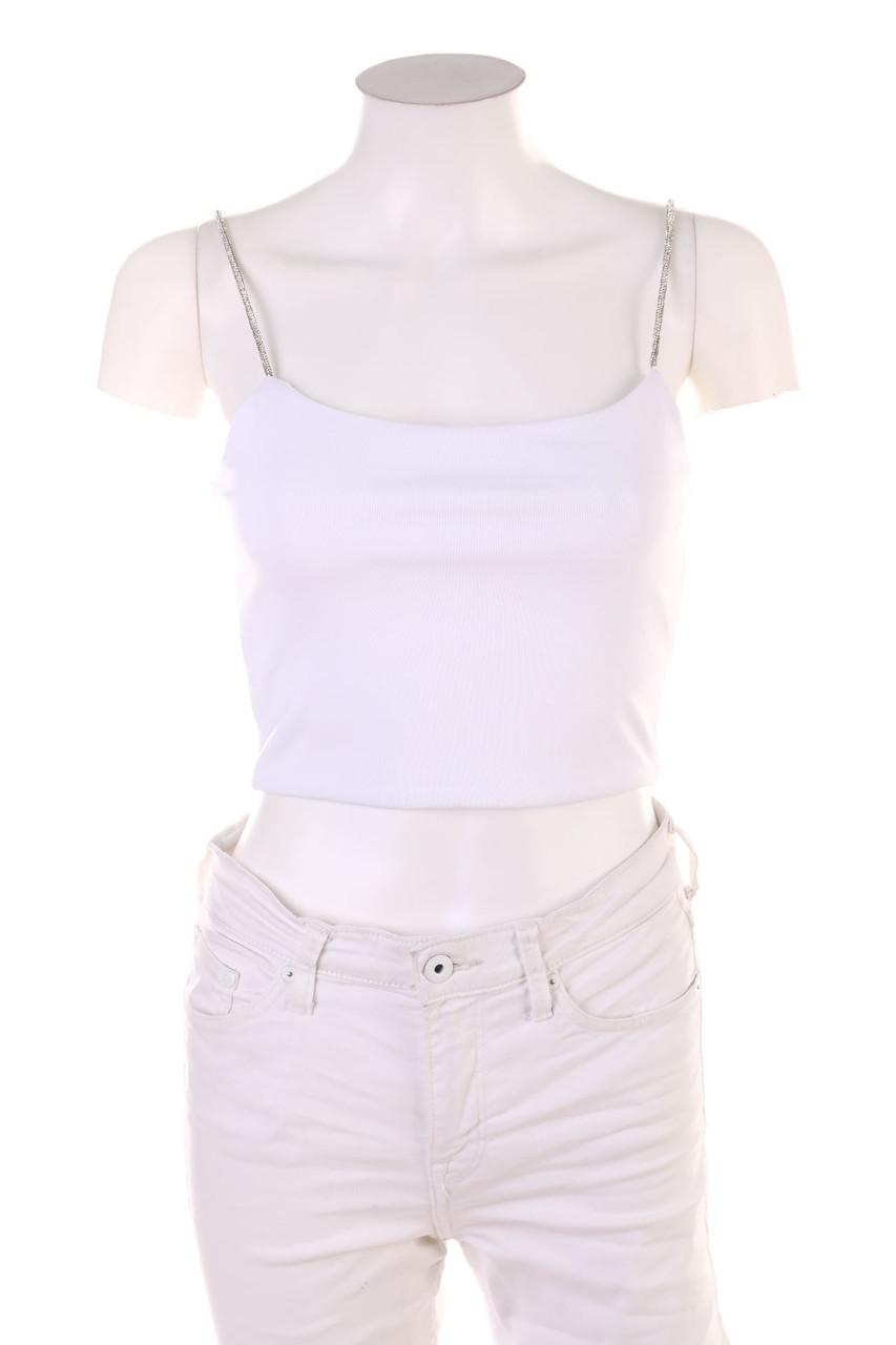 FB SISTER - Crop-Top mit Strass-Steinen - S