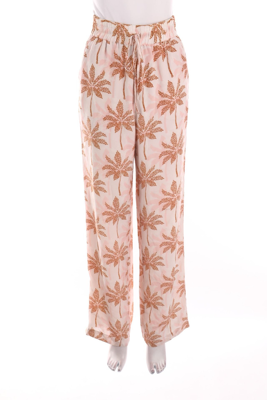 SLY010 - Palazzo-Hose aus Seide mit Print - S