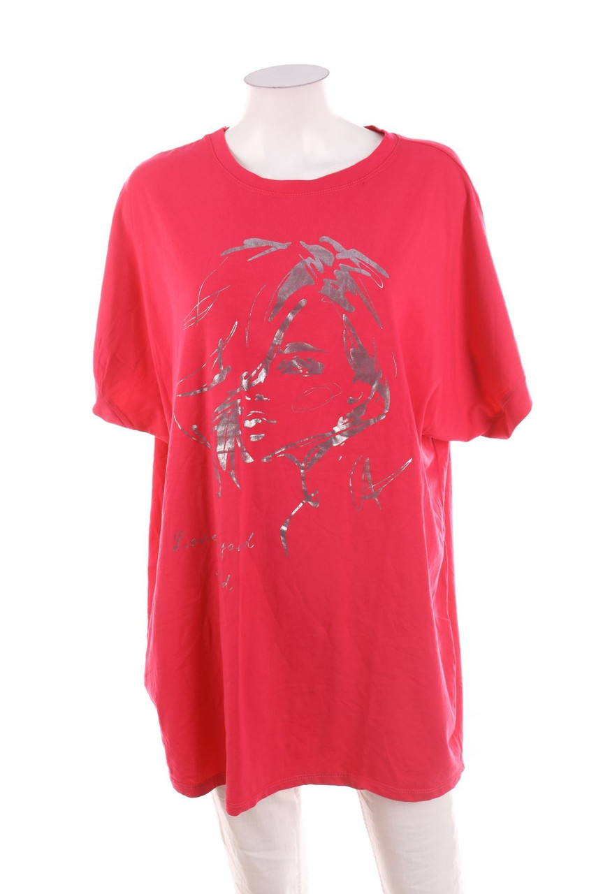 Ohne Label - Kurzarm-Shirt mit Print - D 50