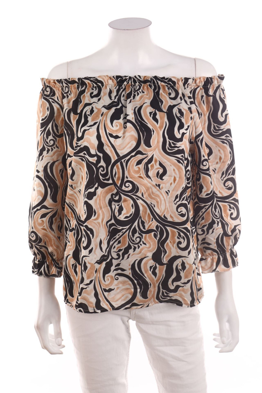 SECONDHAND - Satin-Carmen-Bluse mit 3/4-Ärmel - D 42