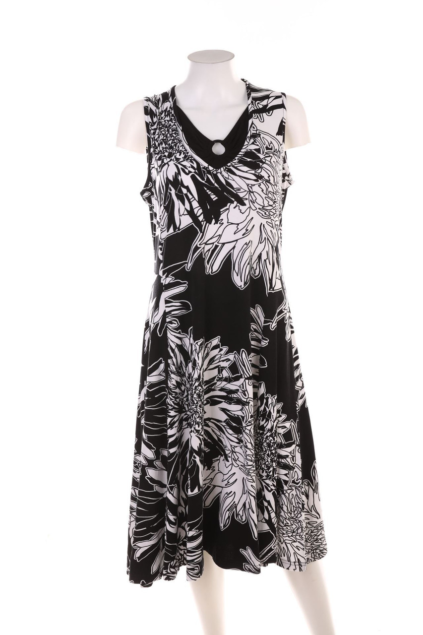 Ohne Label - Kleid im Layer Look mit floralem Muster - D 42