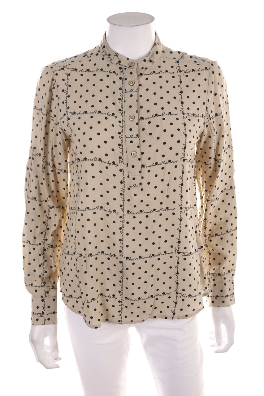 UNITED COLORS OF BENETTON - Polka Dot-Bluse mit Statement-Print - D 38
