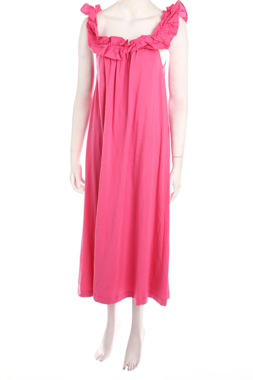 Ohne Label - Maxi-Kleid mit Volants - L