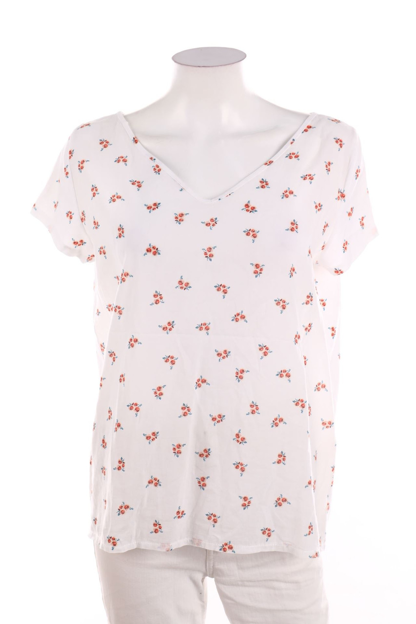 Ohne Label - Kurzarm-Shirt mit Blumen-Print - D 42