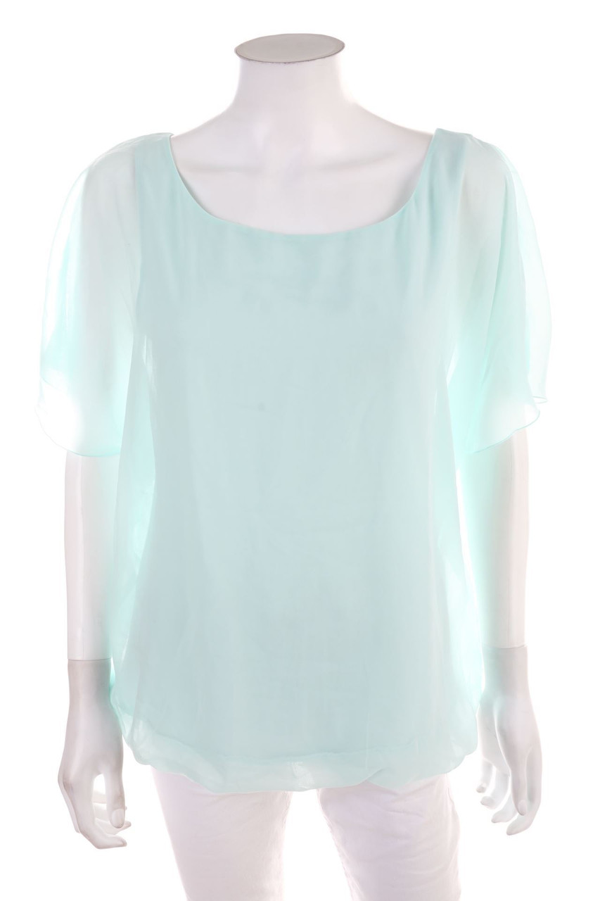 Ohne Label - Kurzarm-Bluse im Layer Look - D 40