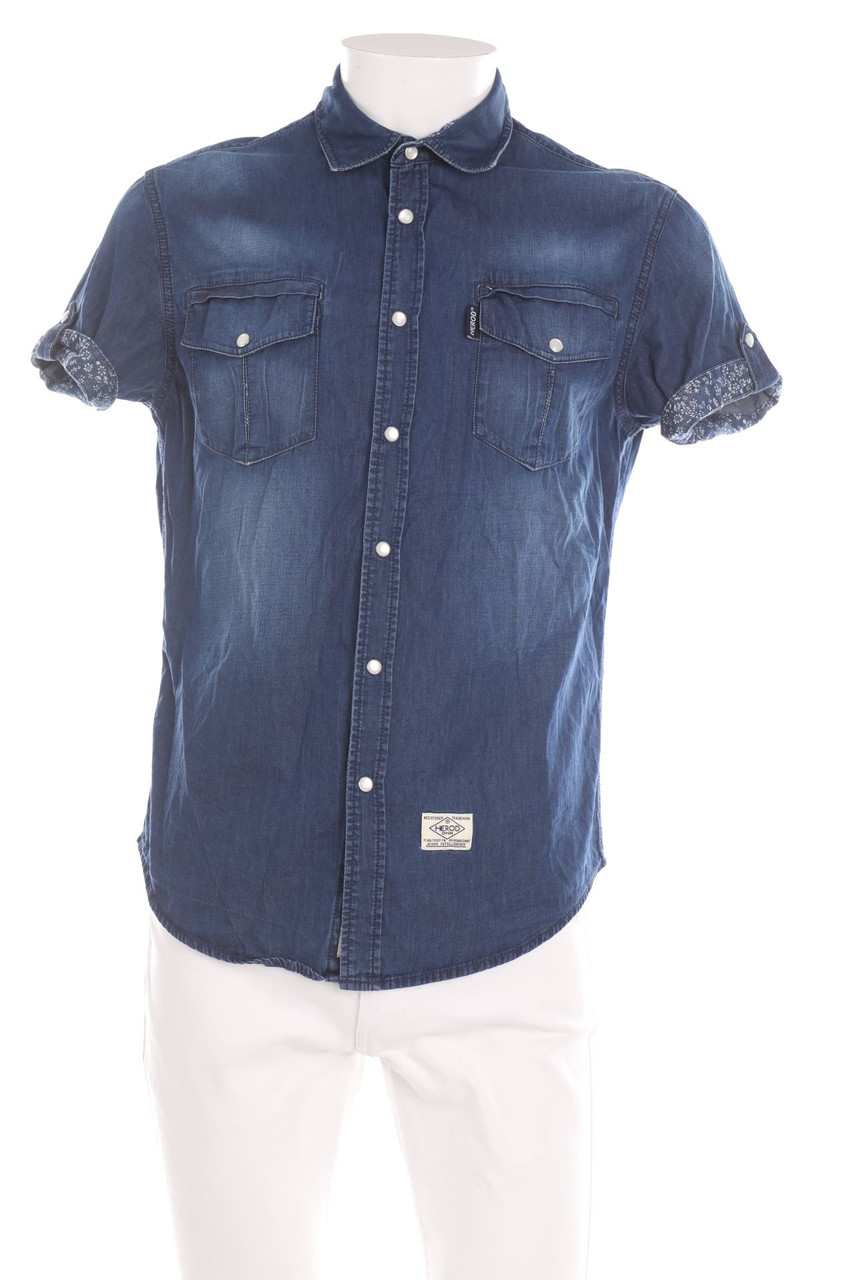 SECONDHAND - Kurzarm-Jeans-Hemd - M