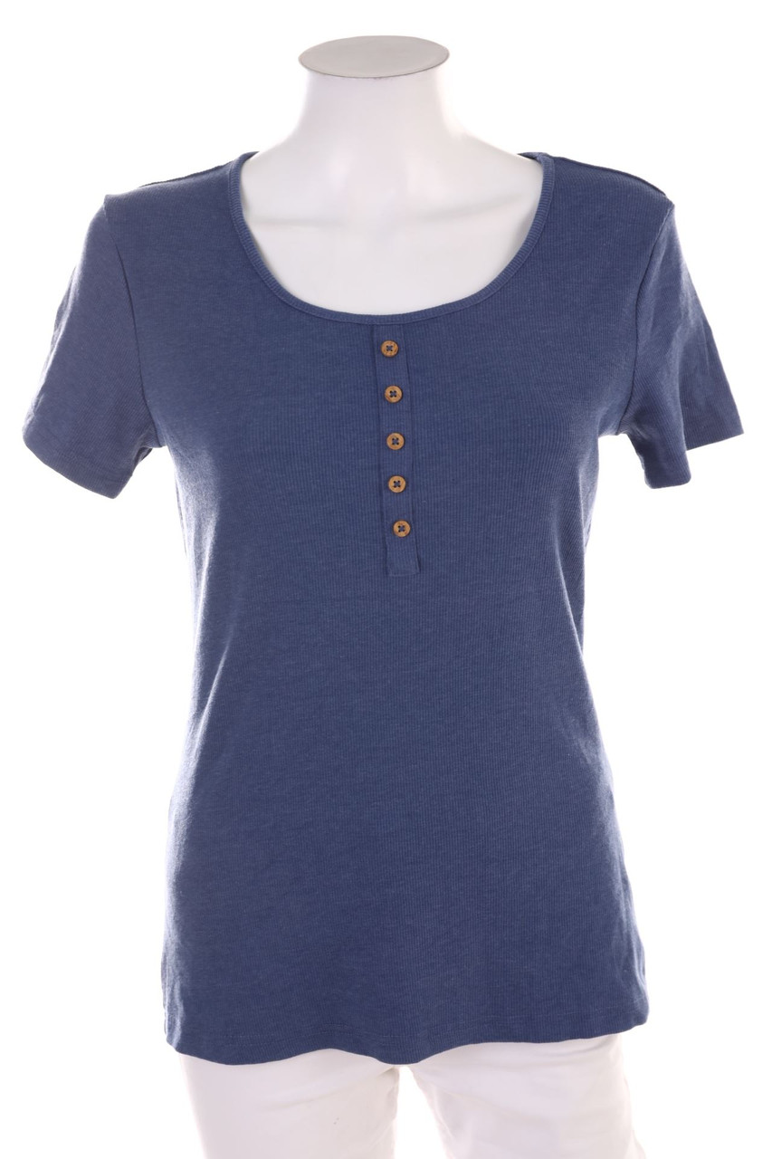 Janina - Kurzarm-Shirt mit Schmuck-Knöpfen - M