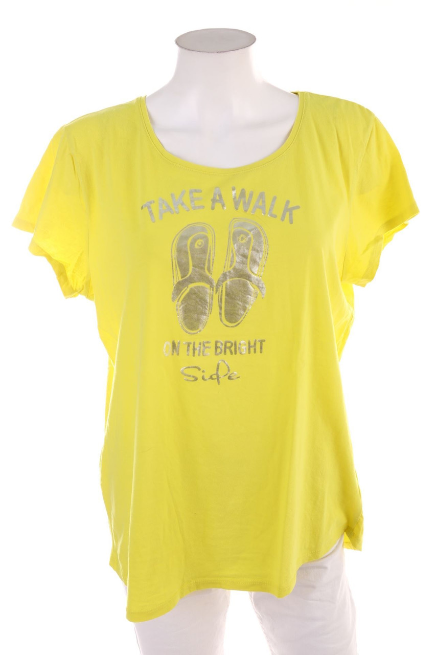 Ohne Label - Kurzarm-Shirt mit Statement-Print - D 44-46