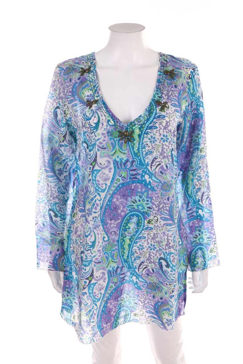 TOM TAILOR - Bluse aus Seiden-Mischung mit Paisley-Print - D 42