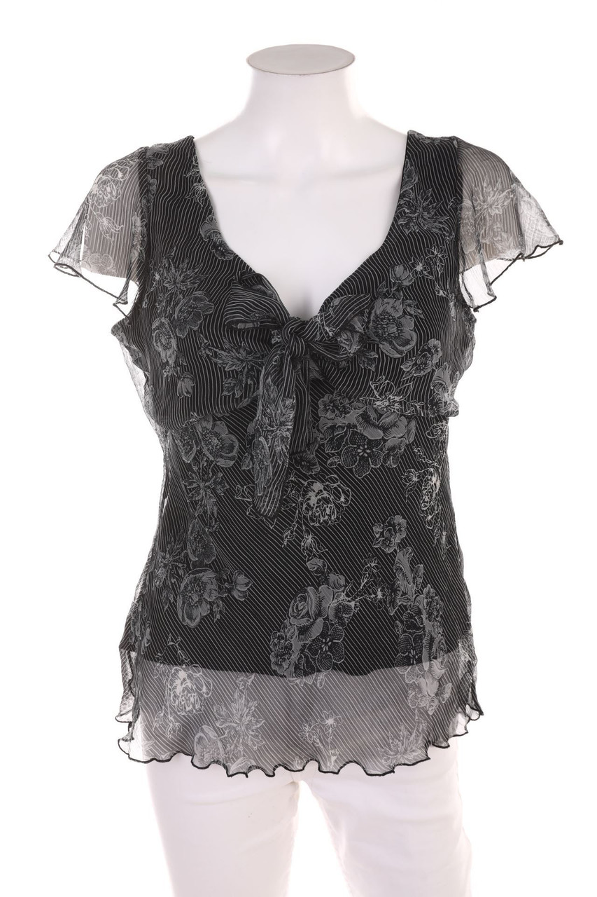 H&M - Kurzarm-Bluse mit Blumen-Print - D 42