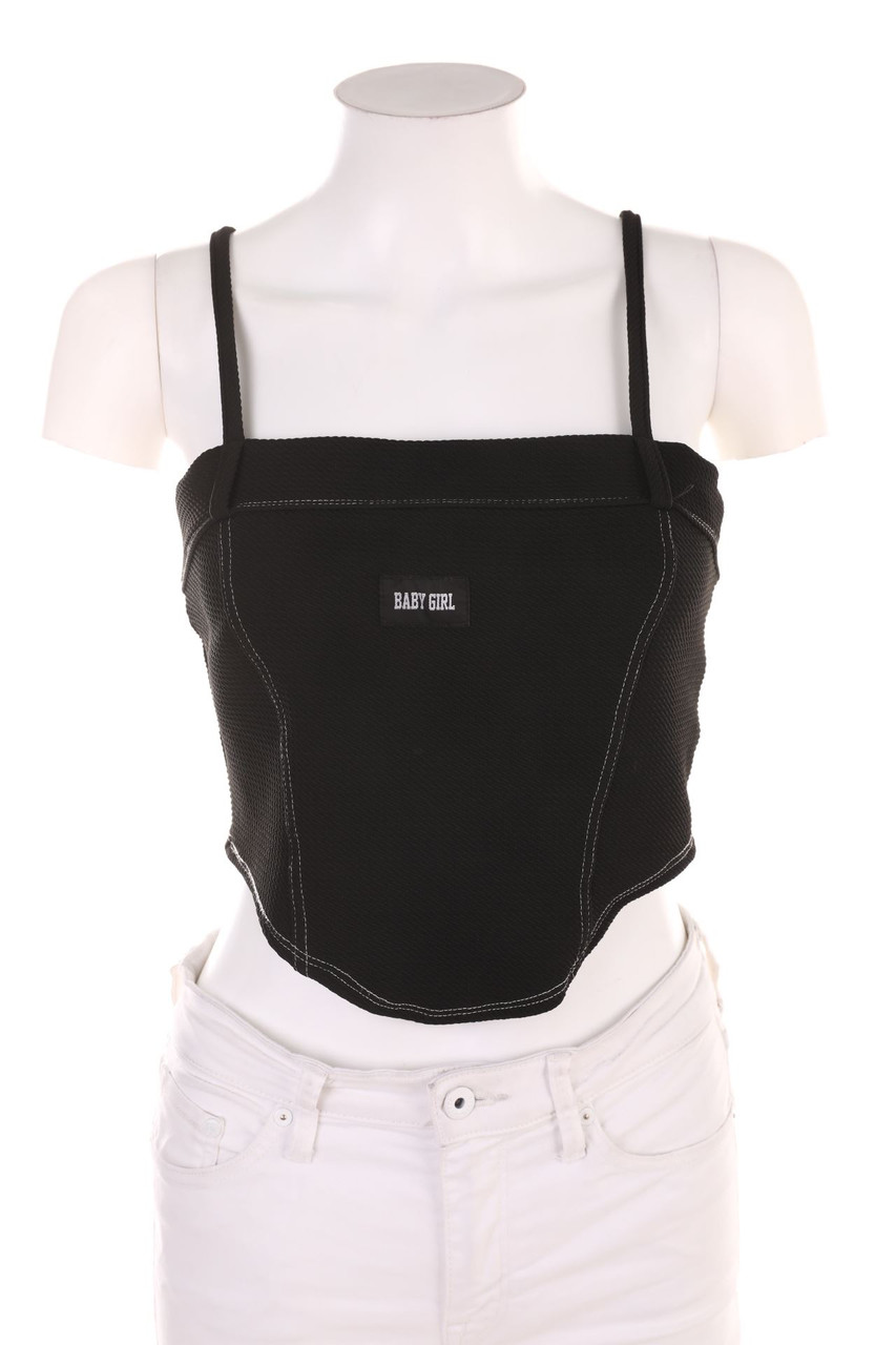 SHEIN - Crop-Top mit Statement-Print - L