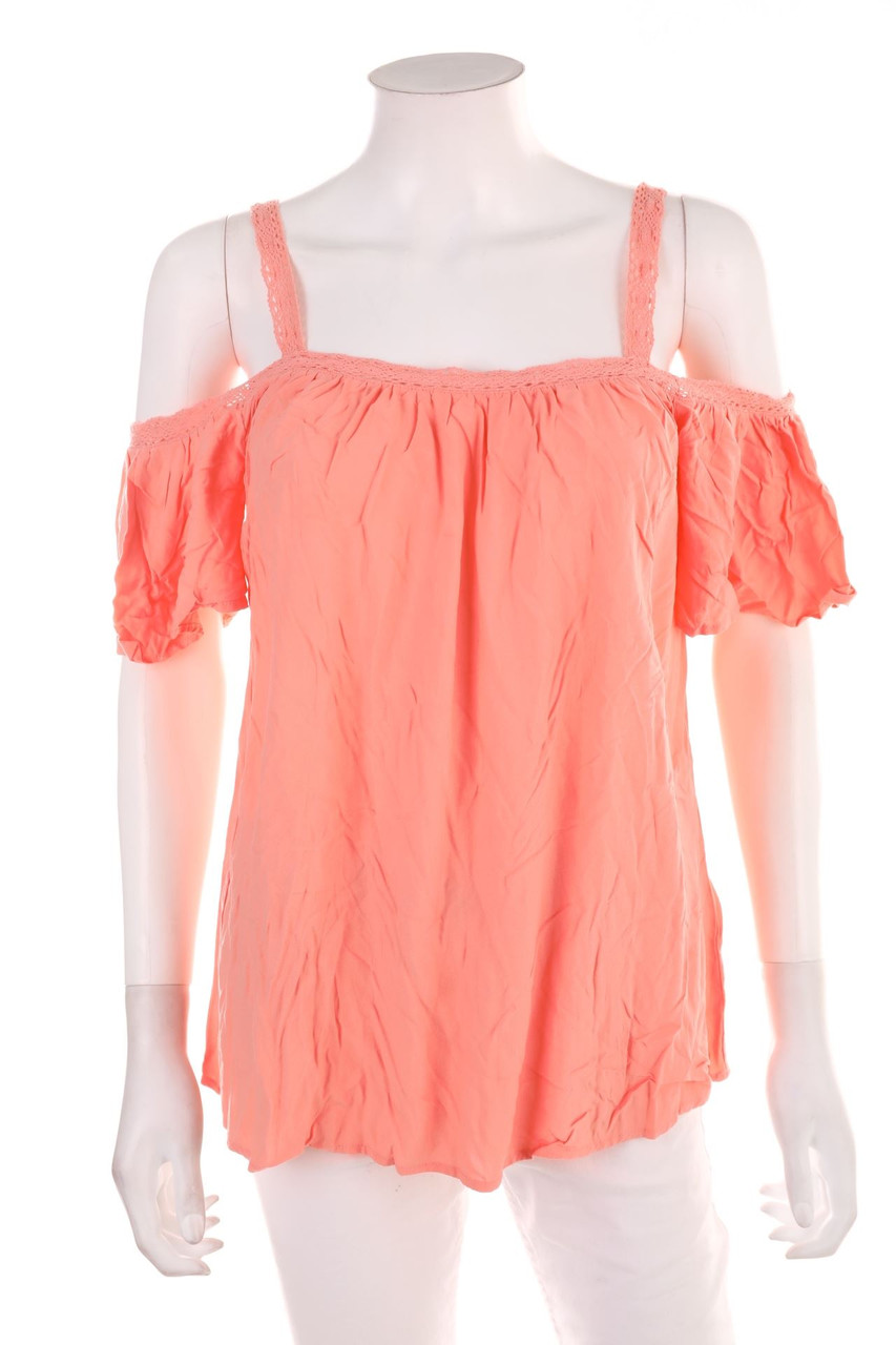 Ohne Label - Kurzarm-Bluse - L