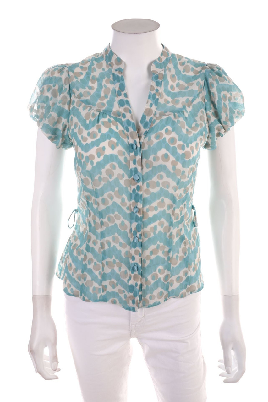 DEBENHAMS - Kurzarm-Bluse mit Punkten - S