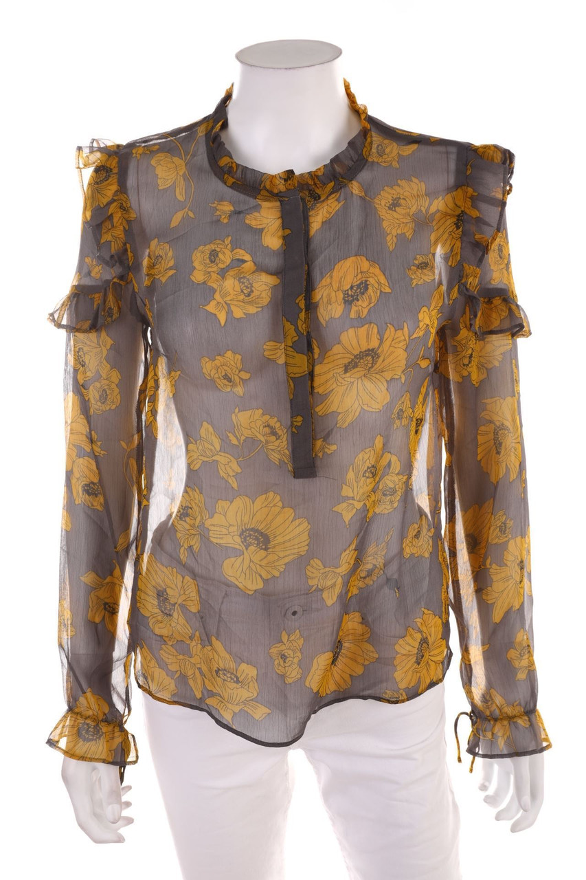 NEO NOIR - Volants-Bluse mit Blumen-Print - XS