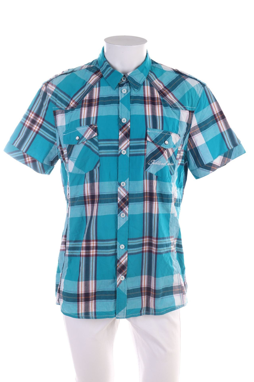 Sublevel - Kurzarm-Hemd mit Karo-Muster - XL