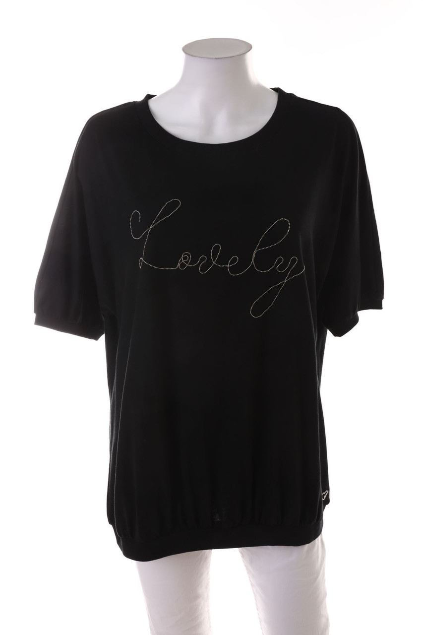 Ohne Label - Kurzarm-Shirt mit Statement-Print - D 48