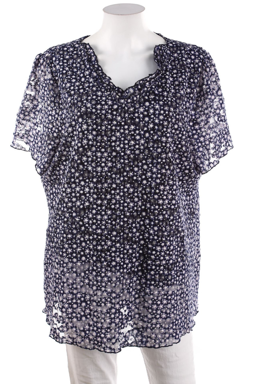 Komplimente - Kurzarm-Bluse aus Spitze - D 46