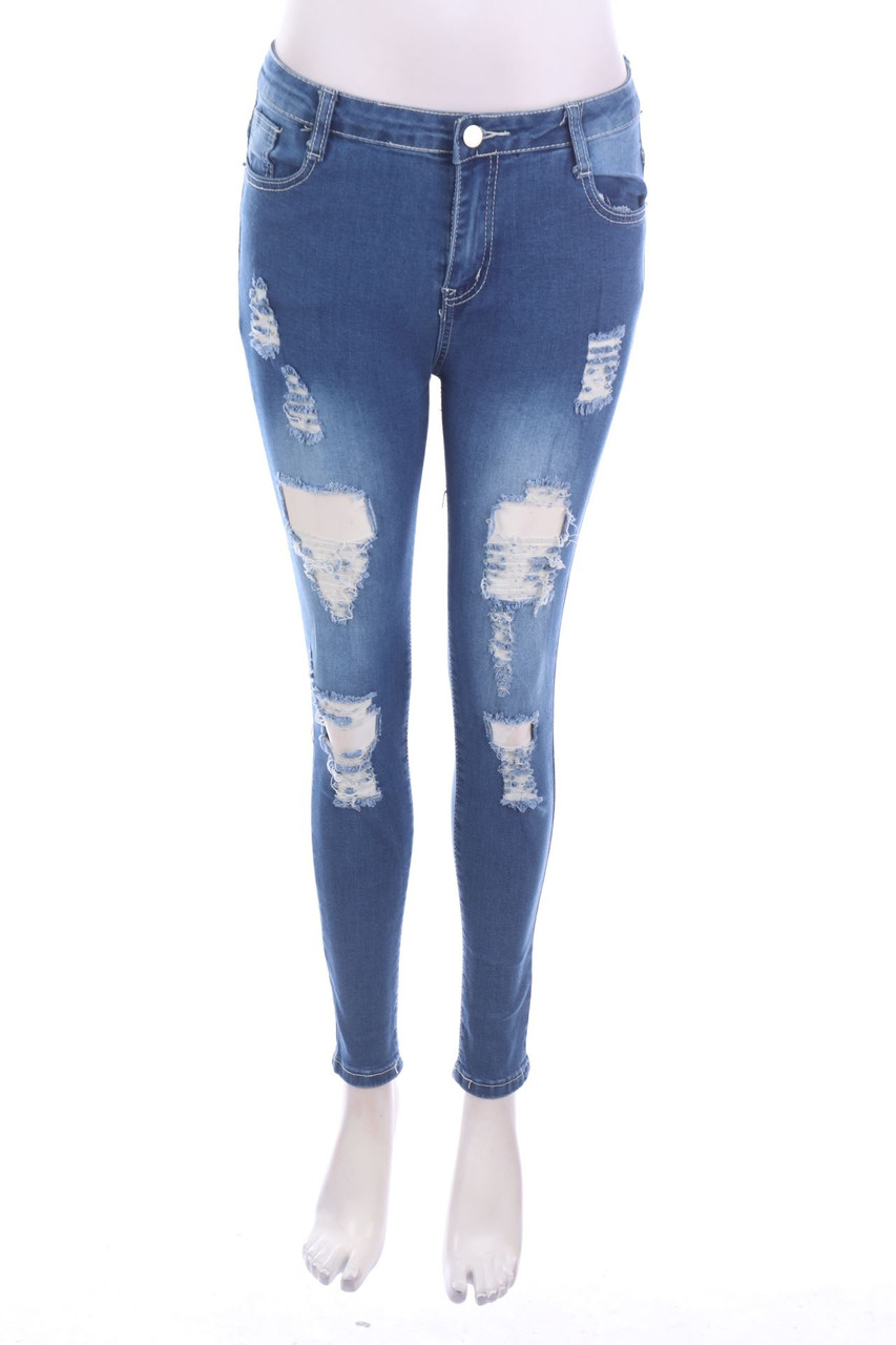 SECONDHAND - Distressed Skinny-Jeans - S