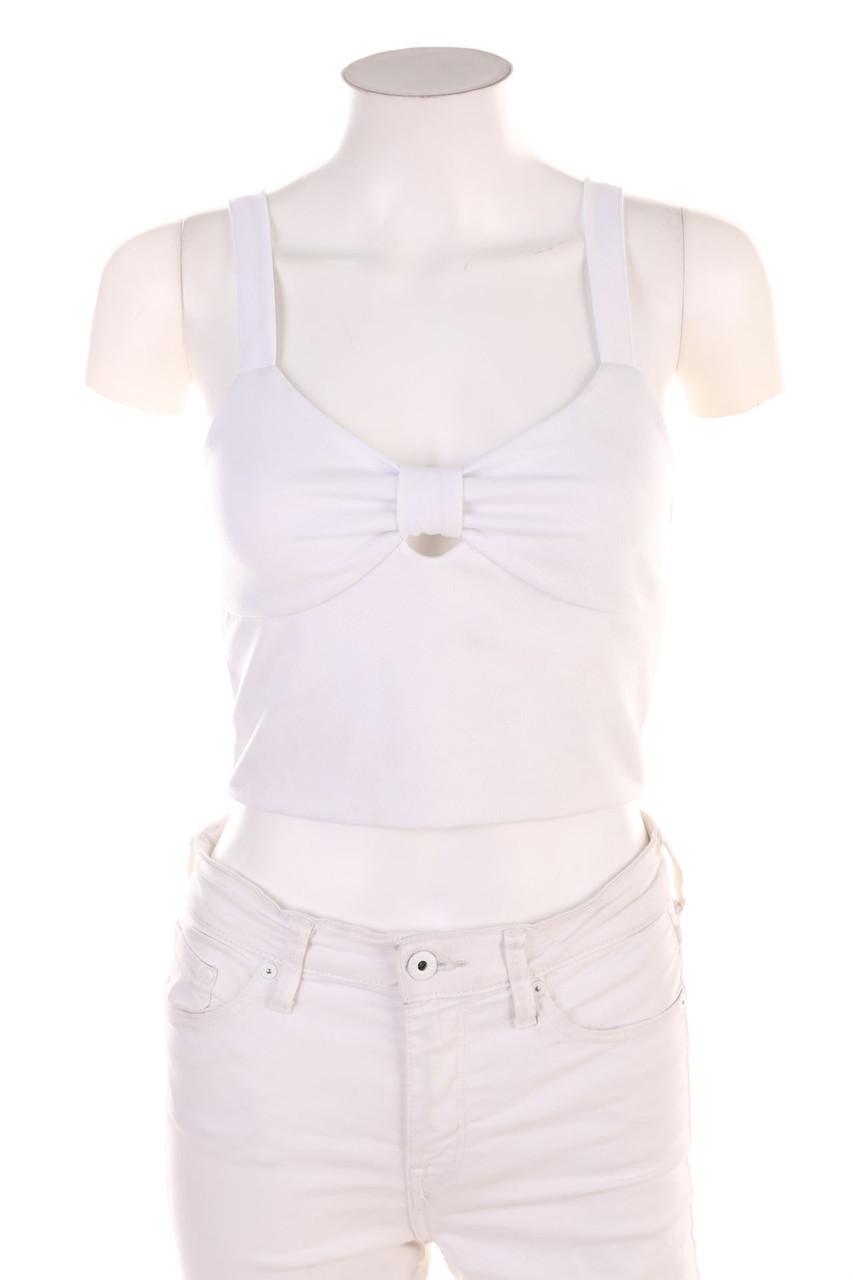 AMISU - Crop-Top mit Raffungen - S