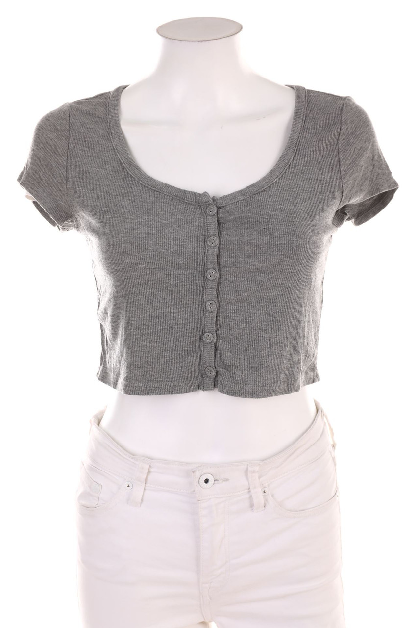 SECONDHAND - Cropped-Shirt mit Knöpfen - M