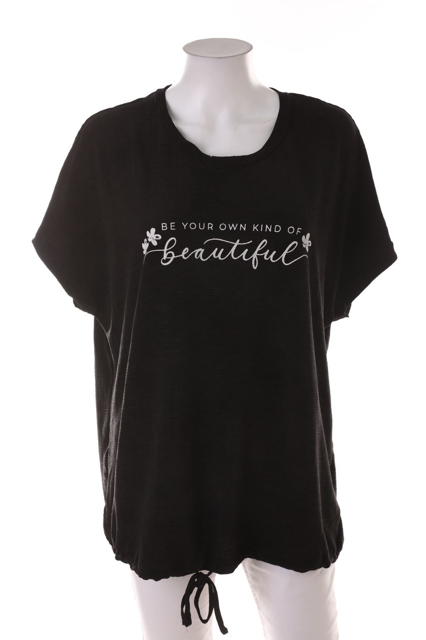 Janina - Kurzarm-Shirt mit Statement-Print - 3XL