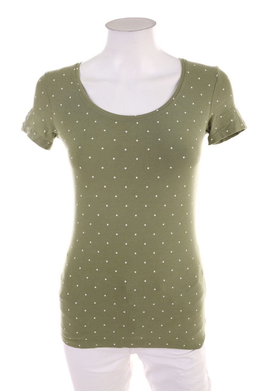 C&A - Kurzarm-Shirt mit Pünktchen aus Baumwoll-Mix - XS