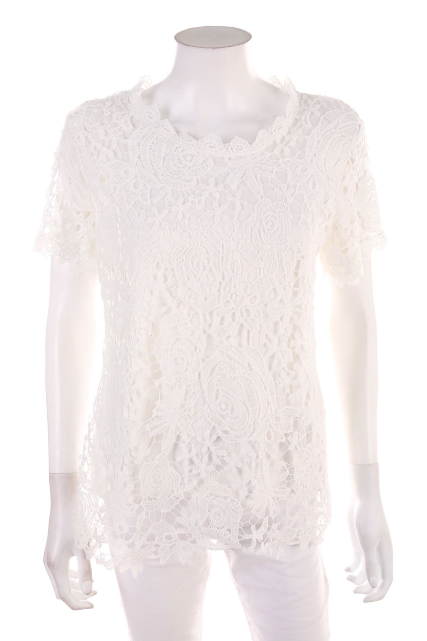 Ohne Label - Kurzarm-Bluse - L