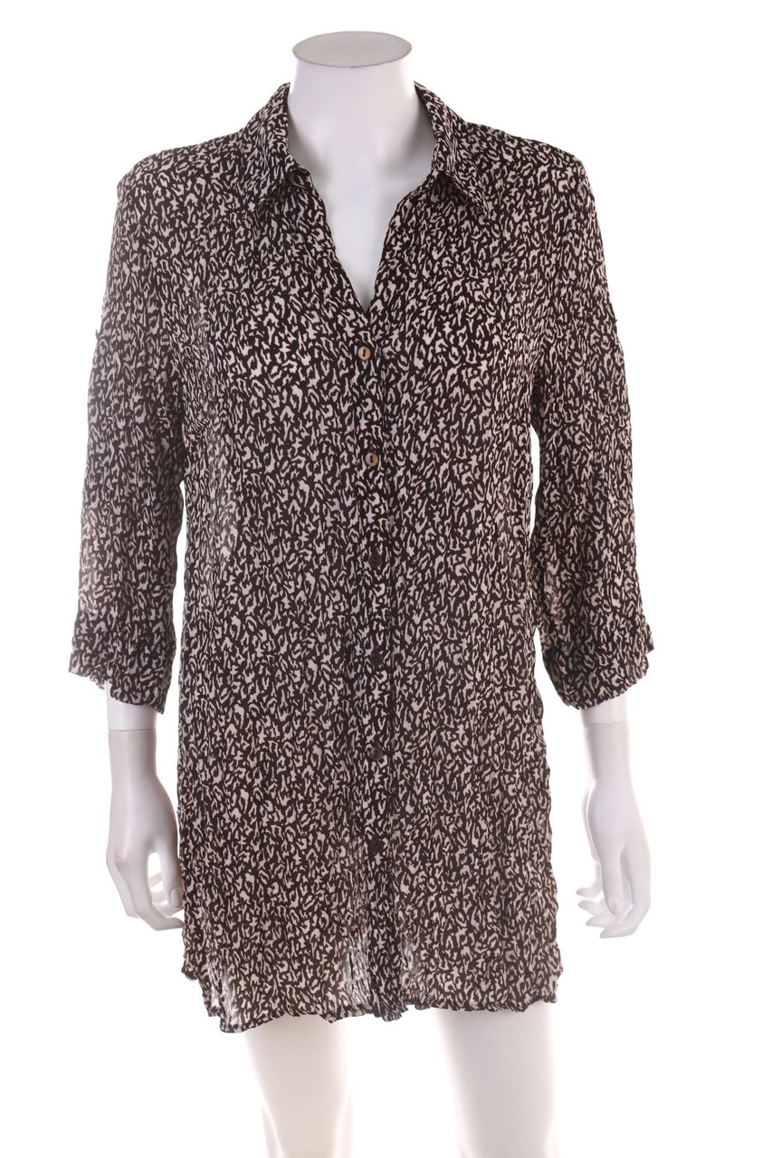 ONLY - Muster-Hemd-Bluse mit 3/4-Ärmel - D 44